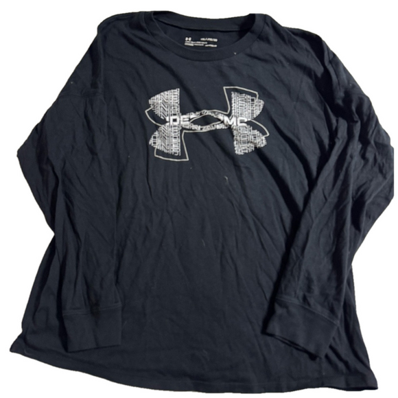 Under Armour Other - Under Armour Black Long Sleeve Shirt Youth Boy XL 14/16 Large Logo Activewear
